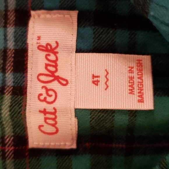 Cat & Jack Green Plaid Flannel Shirt NWT - Picture 8 of 11